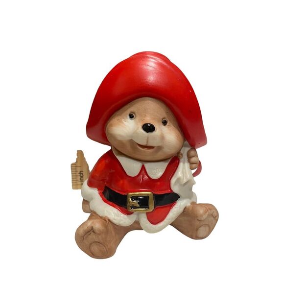 Complete Set of Three Vintage Homco Ceramic Christmas Teddy Bears 5600 - Picture 8 of 16